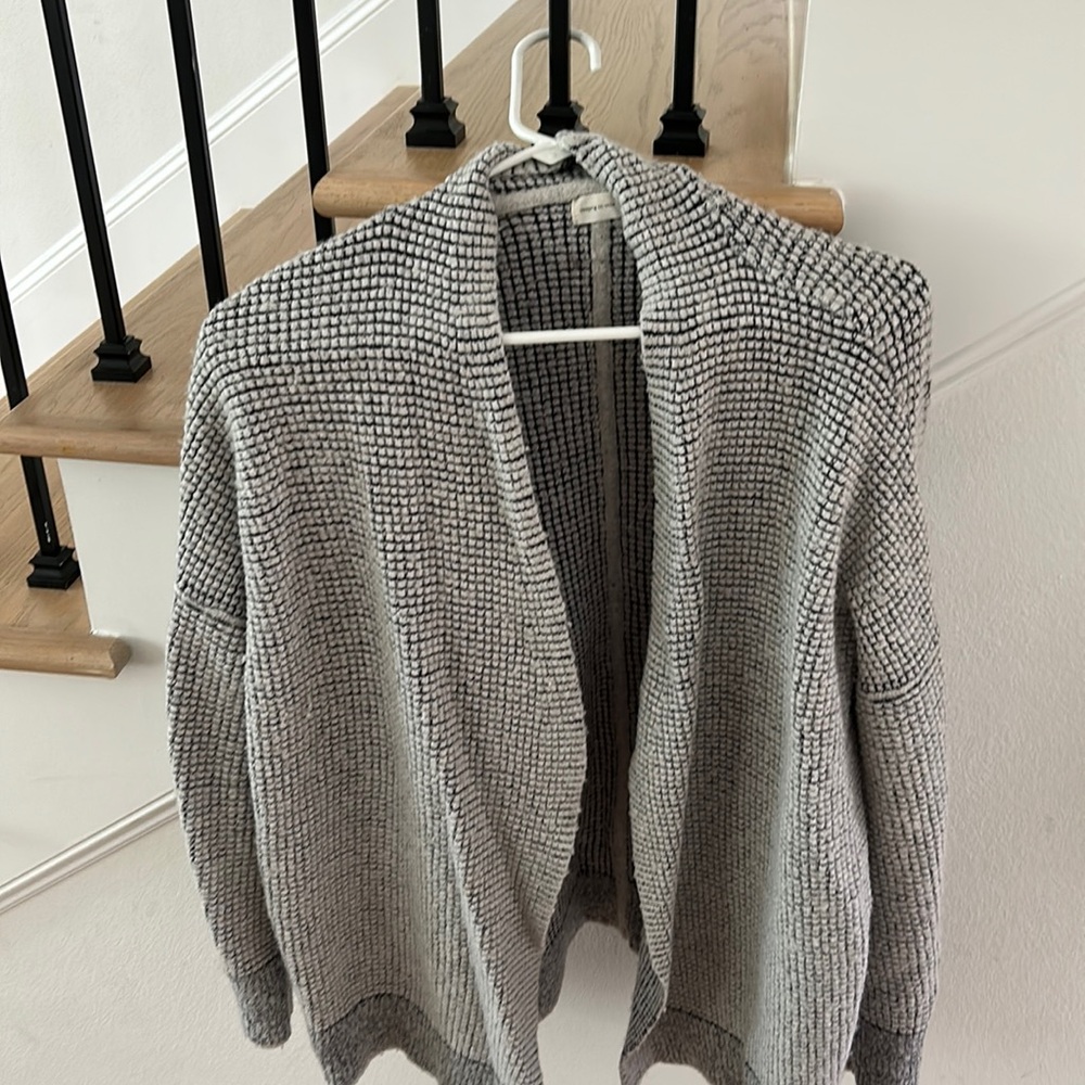 Gray anthropology cardigan.